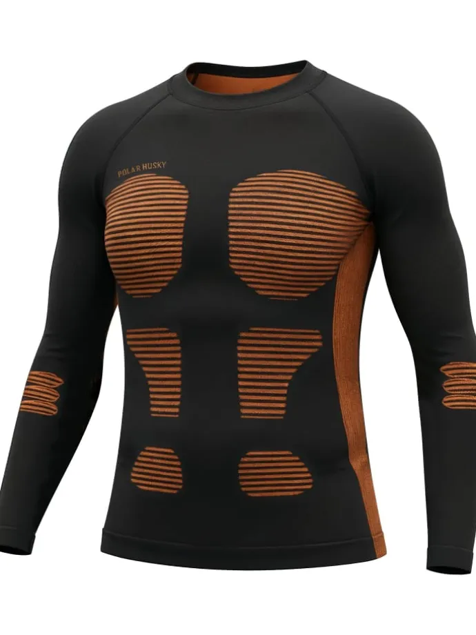Herren Sport-Funktionsunterwäsche Set Hemd + Hose in Orange