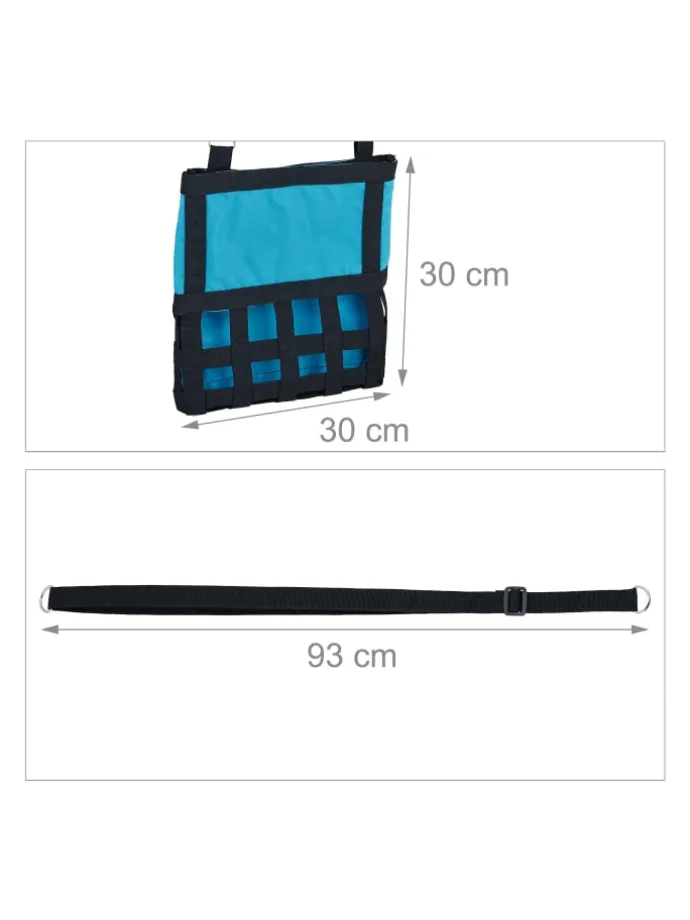 Heutasche in Blau/ Schwarz - (B)30 x (H)30 cm
