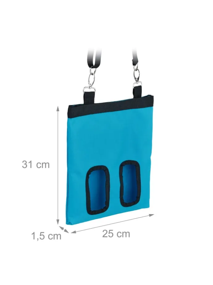 Heutasche in Blau/ Schwarz - (B)25 x (H)31 cm