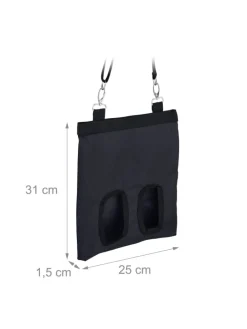 Heutasche in Schwarz - (B)25 x (H)31 cm