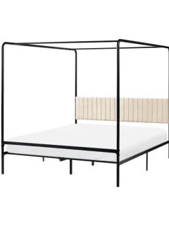 Himmelbett MIRABEAU  in Schwarz/Beige - (W) 166 x (H) 170 x (L) 207 cm