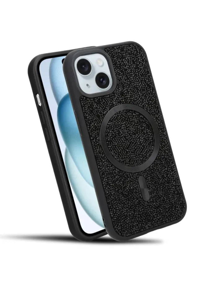 Hülle für Apple iPhone 15 Glitzer Schutzhülle in Schwarz