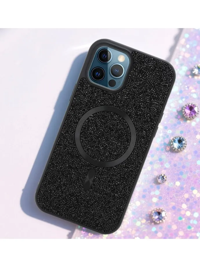 Hülle für Apple iPhone 13 PRO MAX Glitzer Schutzhülle in Schwarz