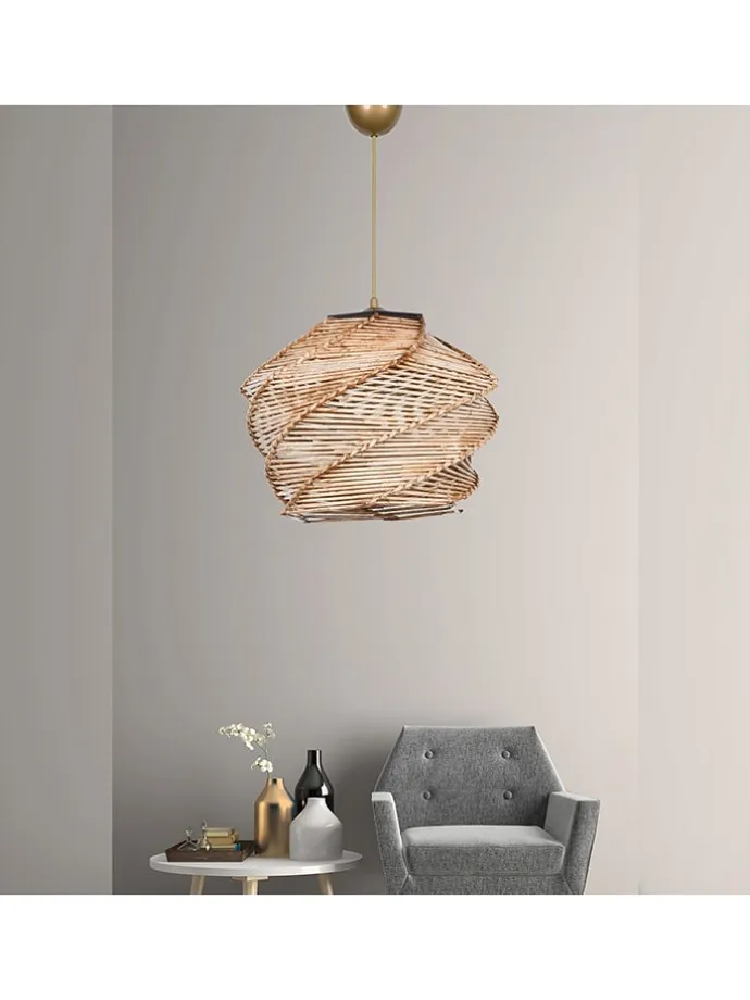 Hängeleuchte in Beige - (H)65 x Ø 32 cm