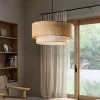 Hängeleuchte in Beige - (H)80 x Ø 30 cm