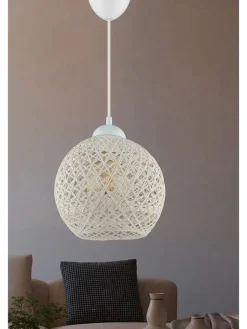 Hängeleuchte in Creme - (H)20 cm - Ø 22 cm