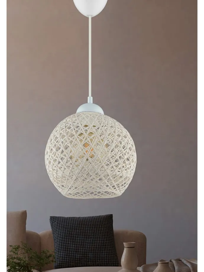 Hängeleuchte in Creme - (H)20 cm - Ø 22 cm