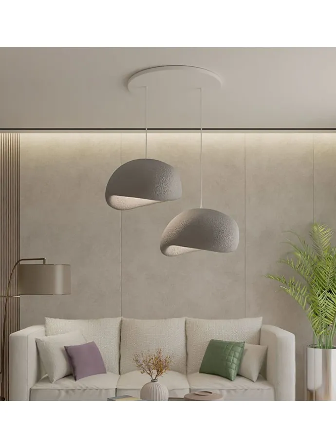 Hängeleuchte in Grau - (B)60 x (H)120 cm