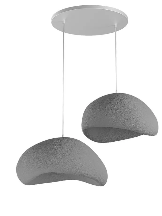 Hängeleuchte in Grau - (B)60 x (H)120 cm