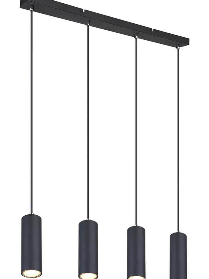 Hängeleuchte "Robby" in Schwarz - (L)65 x (B)6 x (H)120 cm