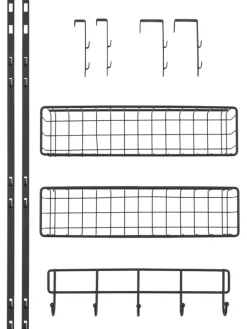 Hängeregal in Schwarz - (B)39 x (H)75 x (T)10 cm