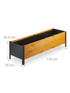 Hochbeet in Natur - (B)118 x (H)32,5 x (T)35 cm