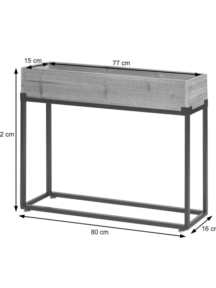 Hochbeet L32, Gestell schwarz, naturfarben