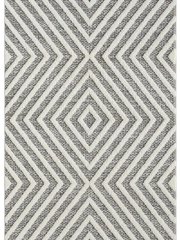 Hochflor-Teppich "Sevilla" in Creme/ Hellgrau