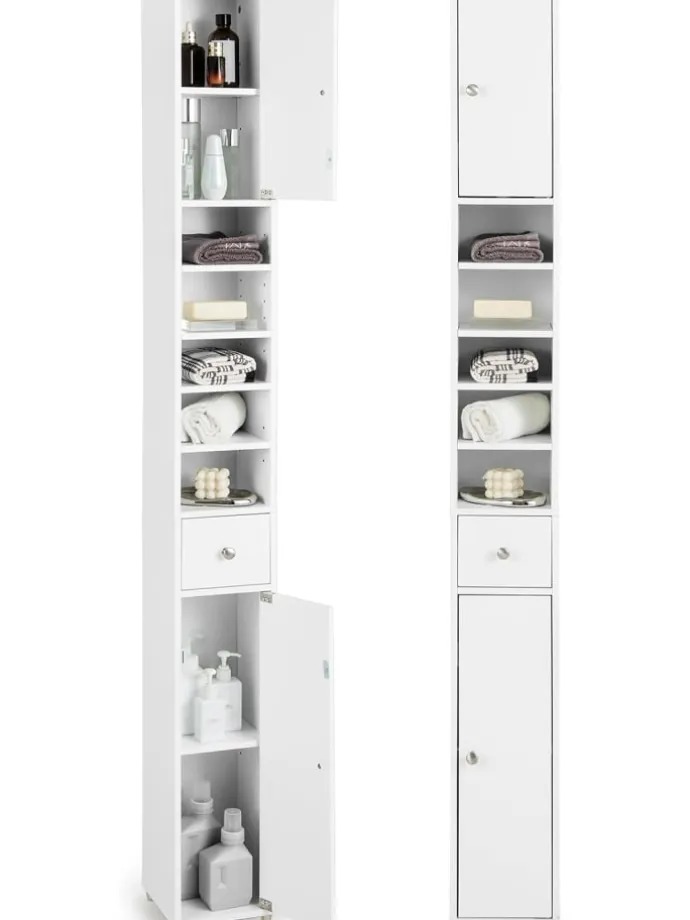 Hochschrank schmal 180 cm in Weiß