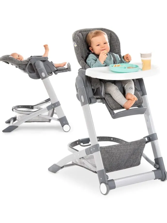 Hochstuhl & Babyliege ab Geburt - Grow Up in schwarz,grau