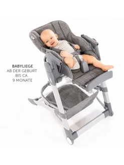 Hochstuhl & Babyliege ab Geburt - Grow Up in schwarz,grau