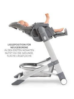 Hochstuhl & Babyliege ab Geburt - Grow Up in schwarz,grau