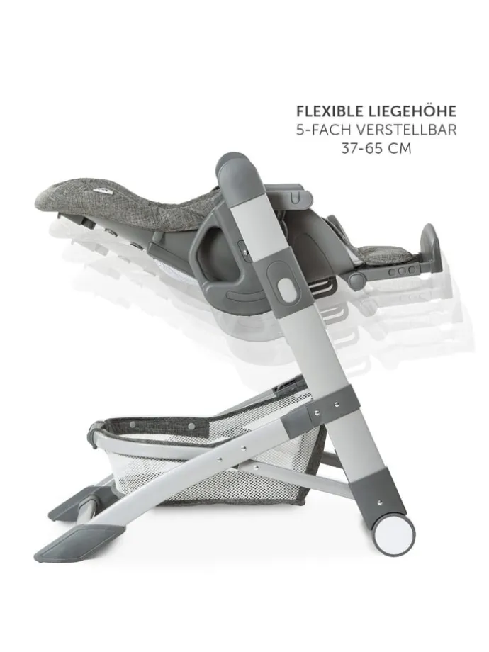 Hochstuhl & Babyliege ab Geburt - Grow Up in schwarz,grau