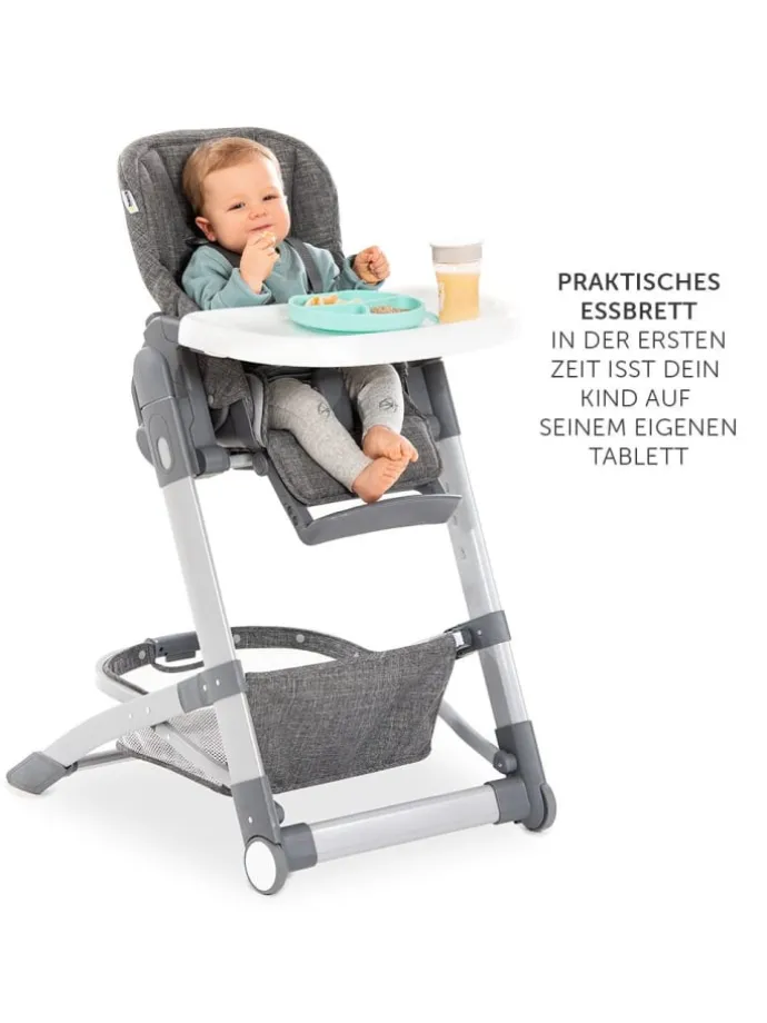 Hochstuhl & Babyliege ab Geburt - Grow Up in schwarz,grau