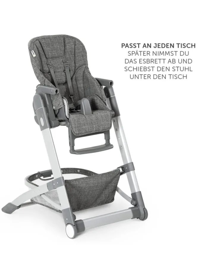 Hochstuhl & Babyliege ab Geburt - Grow Up in schwarz,grau