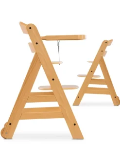 Hochstuhl Alpha Move - mit Essbrett und Rollen in braun