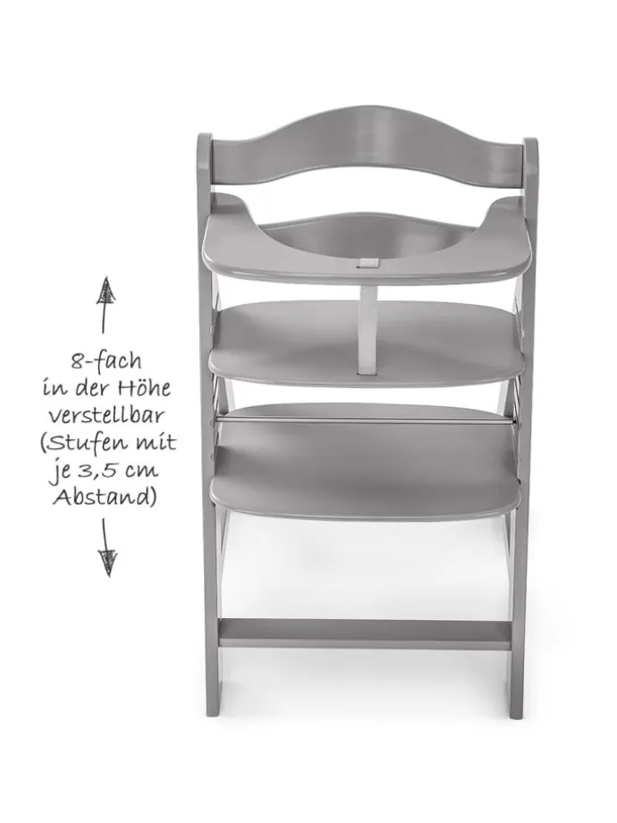 Hochstuhl Alpha Plus - Grey in grau