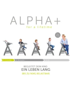 Hochstuhl Alpha Plus - Grey in grau