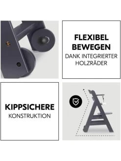 Hochstuhl Beta Plus inkl. Essbrett, Sitzkissen in grau,beige