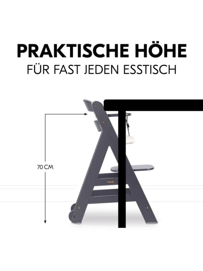 Hochstuhl Beta Plus inkl. Essbrett, Sitzkissen in grau,beige