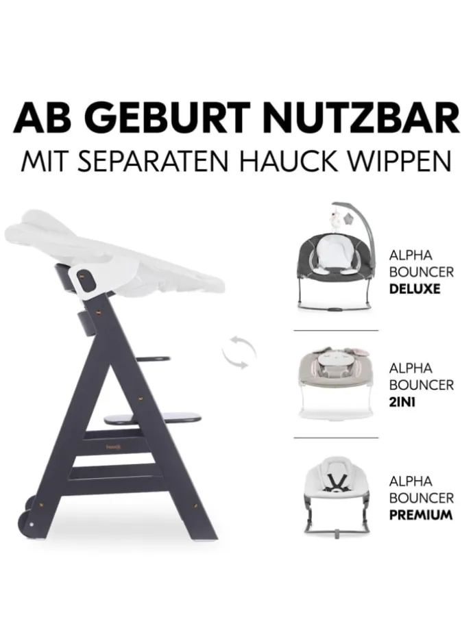 Hochstuhl Beta Plus inkl. Essbrett, Sitzkissen in grau,beige