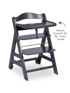 Hochstuhl Beta Plus inkl. Essbrett, Sitzkissen in grau,beige