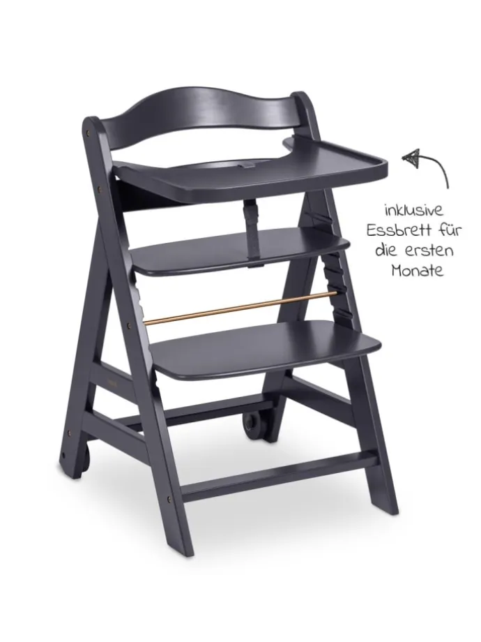 Hochstuhl Beta Plus inkl. Essbrett, Sitzkissen in grau,beige