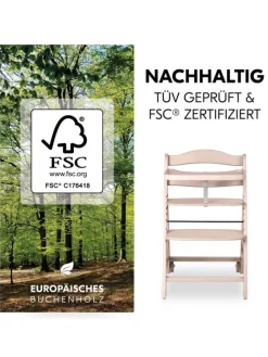 Hochstuhl Beta Plus inkl. Essbrett, Sitzkissen in braun,grau