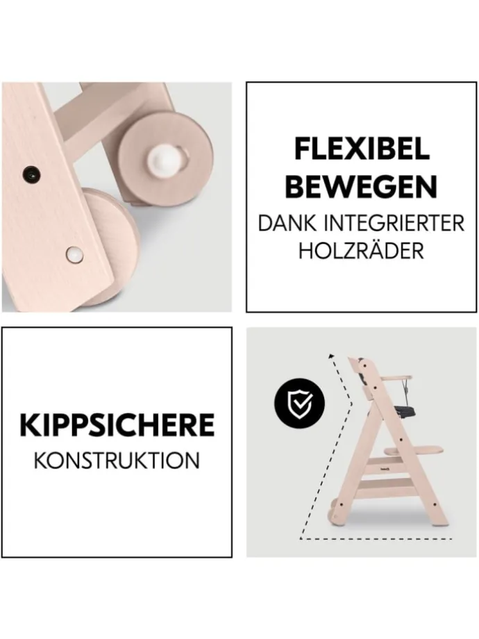 Hochstuhl Beta Plus inkl. Essbrett, Sitzkissen in braun,grau