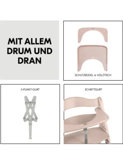 Hochstuhl Beta Plus inkl. Essbrett, Sitzkissen in braun,grau