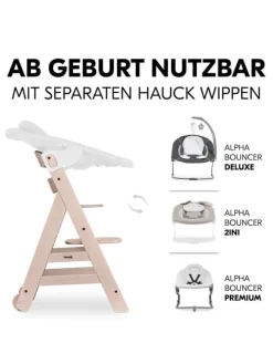 Hochstuhl Beta Plus inkl. Essbrett, Sitzkissen in braun,grau