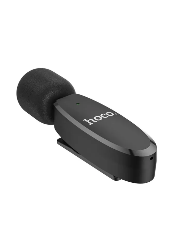 HOCO drahtloses Lavaliermikrofon für iPhone 8-pin iPhone-Anschluss in schwarz