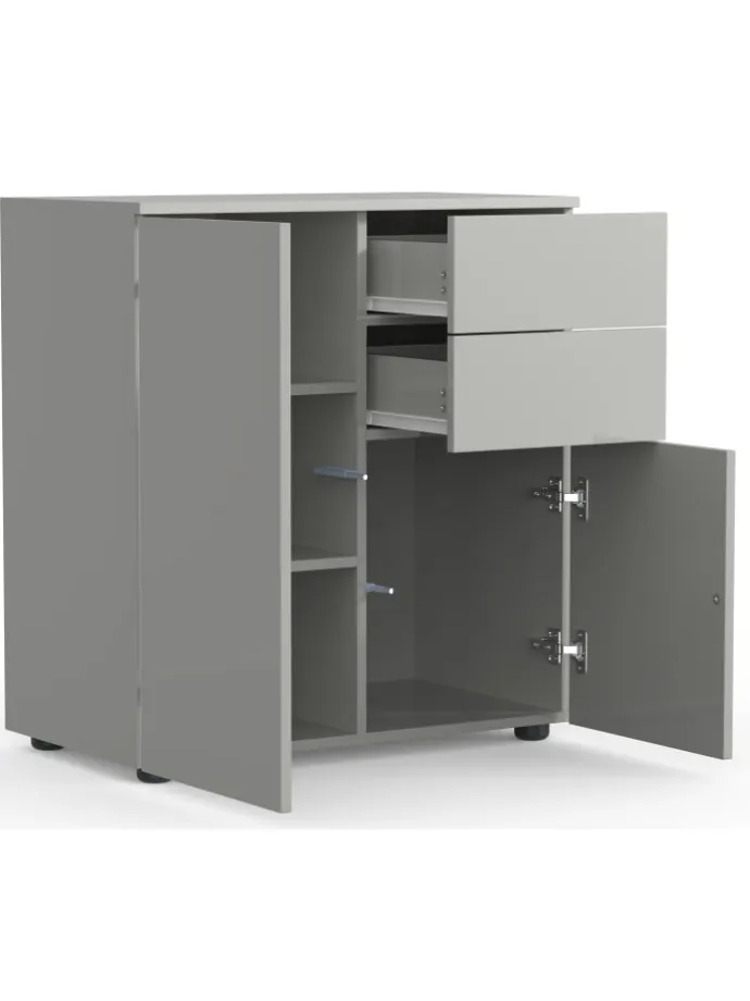 Holz Kommode Sideboard Anrichte Dalosa 4 Schublade in Grau