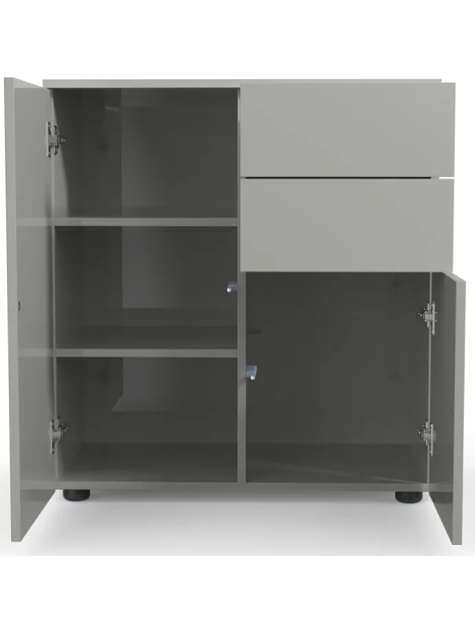 Holz Kommode Sideboard Anrichte Dalosa 4 Schublade in Grau