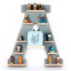 Holz Regal Buchstabe A für Toniebox Tonies Figuren in Grau