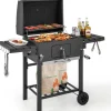 Holzkohlegrill mit Deckel XXL in Schwarz