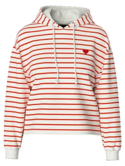 Hoodie "Chilli" in Creme/ Rot