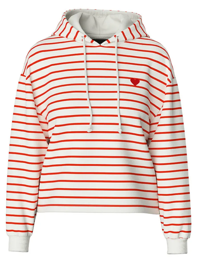 Hoodie "Chilli" in Creme/ Rot