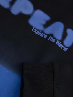 Hoodie in Schwarz/ Blau