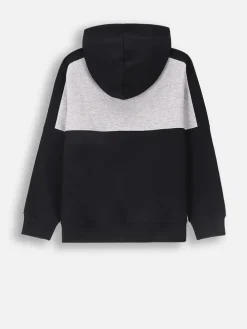Hoodie in Schwarz/ Grau/ Blau