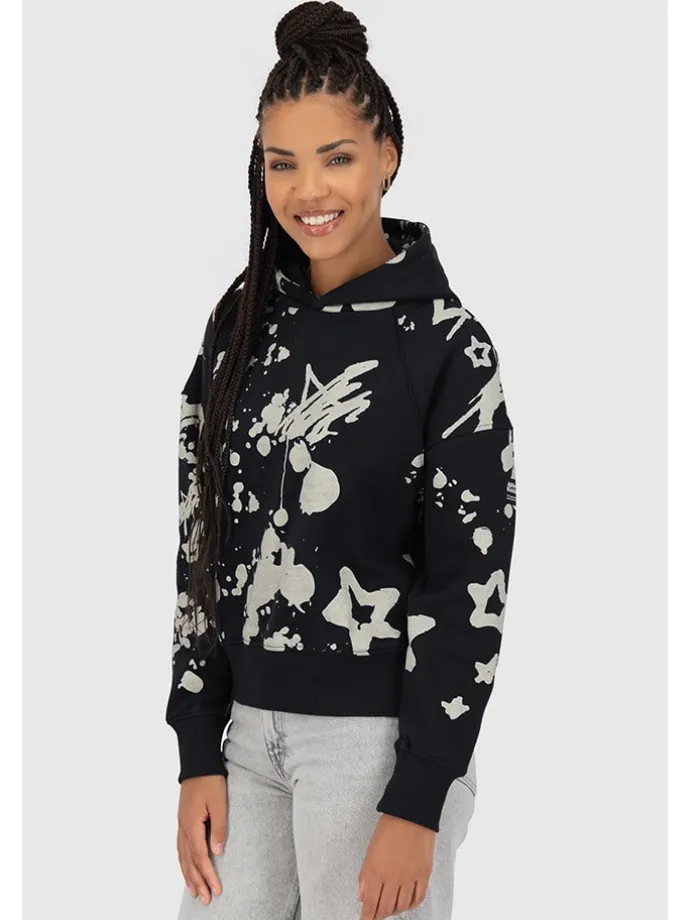Hoodie "Jessy" in Schwarz/ Weiß