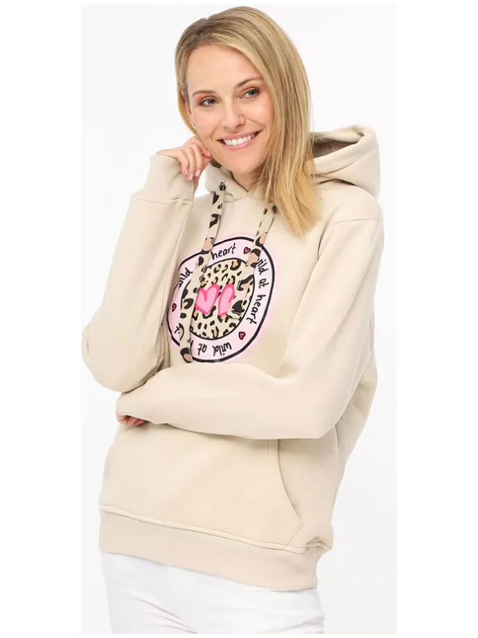Hoodie "Kelly" in Hellbraun