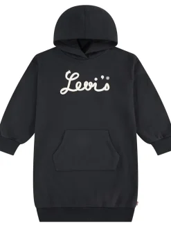 Hoodiekleid in Schwarz in Schwarz