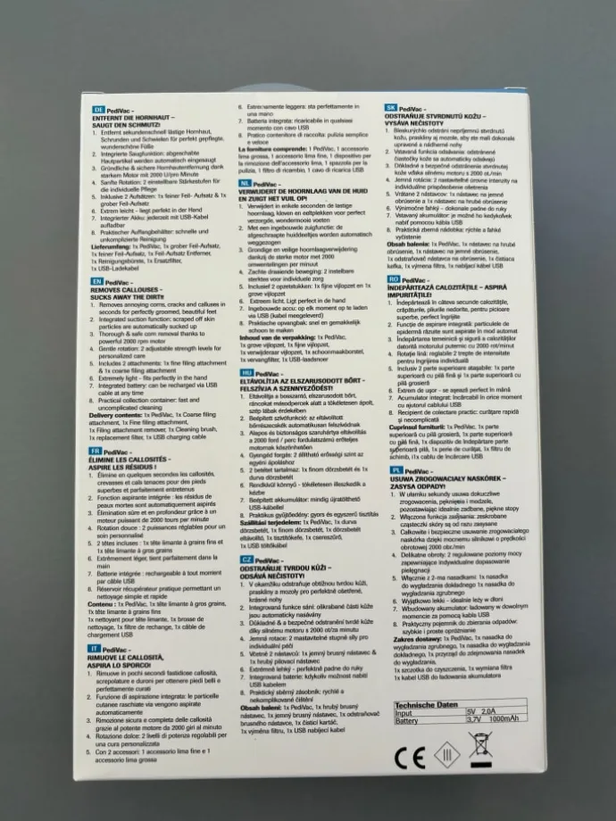 Hornhautentferner PediVac in Weiß
